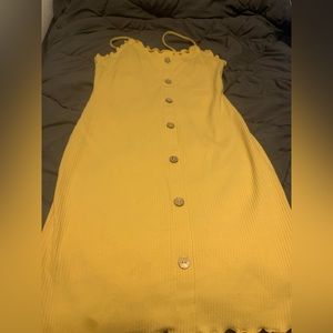 Yellow Button Dress
